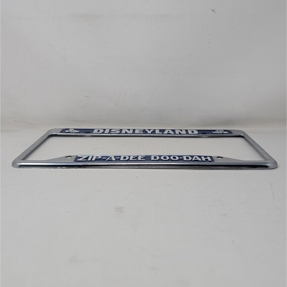 Vintage Disneyland Zip-A-Dee Doo-Dah Metal License Plate Frame Chrome Holder - Picture 5 of 9